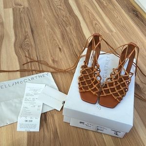 NWT Stella McCartney Ankle-Tie Stilleto Heel Sandals, size 36